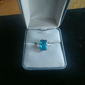 Blue Sapphire Sterling Silver Cocktail Ring